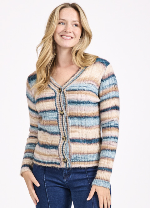 Mudflower Space Dye Cable Cardigan